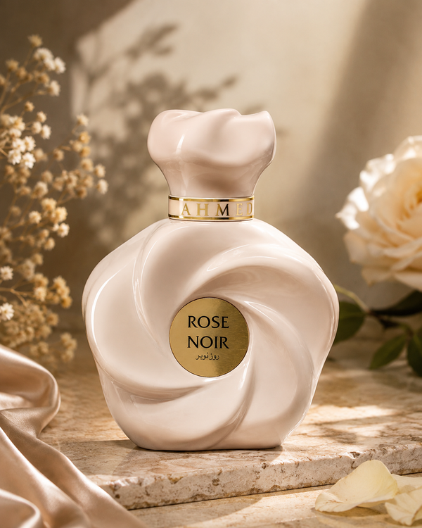 Ahmed Al Maghribi Rose Noir parfymflaska 75 ml i rosa blomform