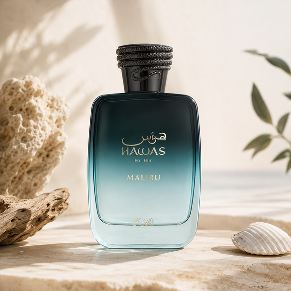 Rasasi Hawas Malibu parfymflaska 100 ml i blågrön gradient