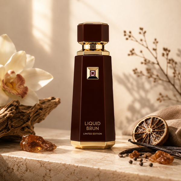 French Avenue Liquid Brun Limited Edition parfymflaska 150 ml i mörkbrun design